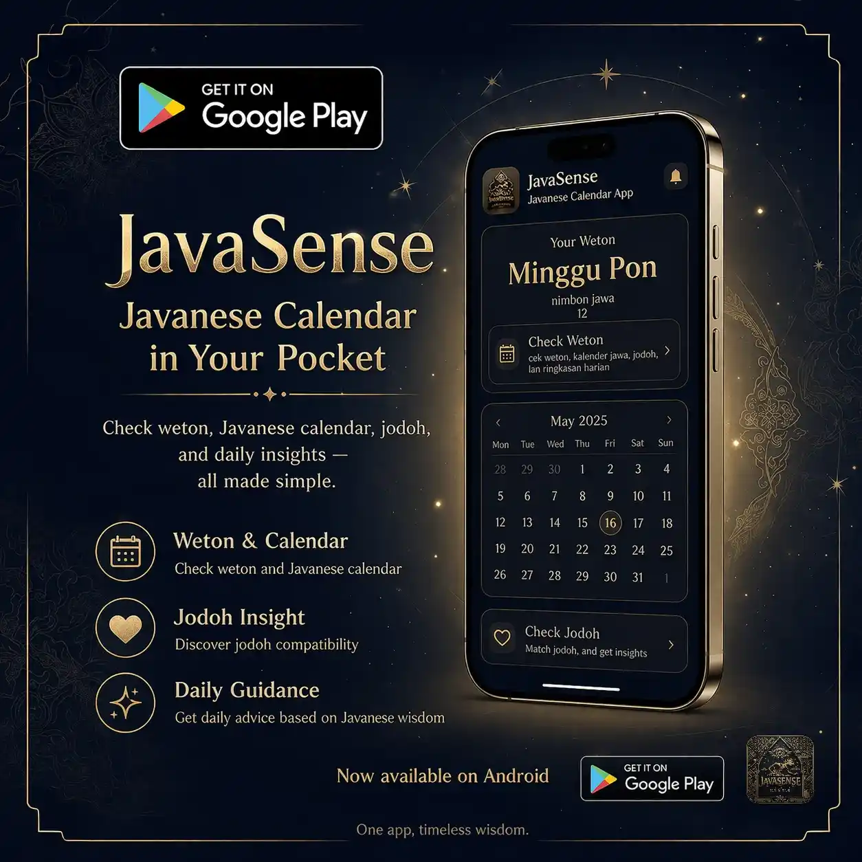 JavaSense Javanese calendar app banner