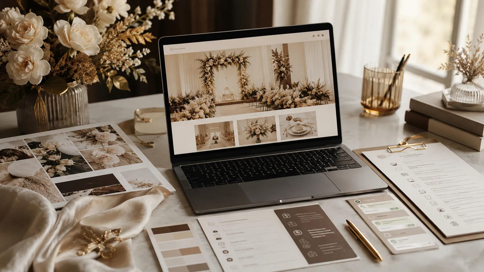 Hero image case study Sonia Wedding Studio dengan website wedding organizer paket venue dan konsultasi